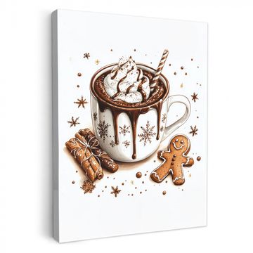 Canvas schilderij - Chocomel - Decoratie - Koek - Winter