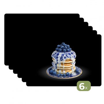 Placemat vinyl - Pannenkoeken - Blauwe Bessen - Bord