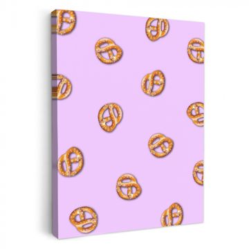 Canvas schilderij - Pretzels - Eten - Paars