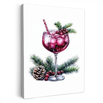 Canvas schilderij - Winter - Cocktail - Decoratie - Drank