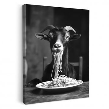 Geit - Bord - Spaghetti - Zwart Wit