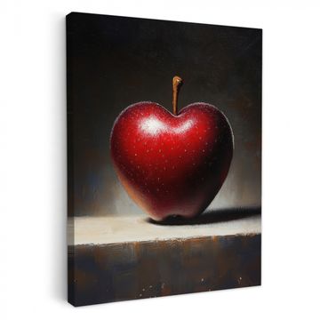 Canvas schilderij - Apple - Hart - Rood