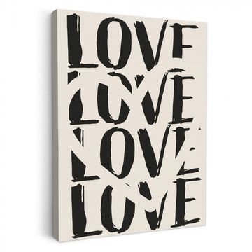 Canvas schilderij - Love - Hart - Beige