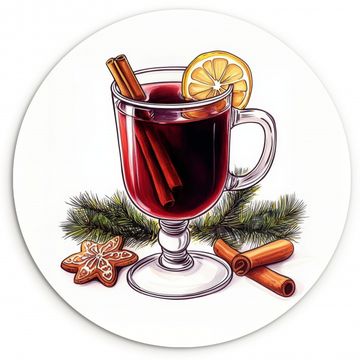 KitchenYeah - Keuken - Wandcirkel Forex - Wijn - Drinken - Winter - Illustratie