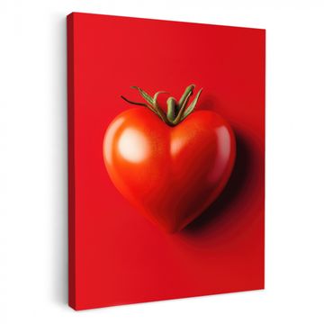 Canvas schilderij - Tomaat - Rood - Hart