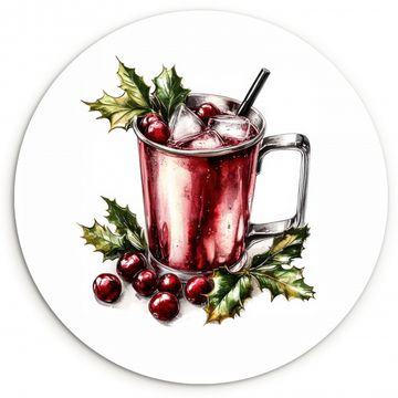 KitchenYeah - Keuken - Wandcirkel Forex - Drank - Winter - Cocktail - Rood