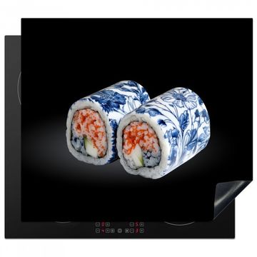 Inductiebeschermer - Sushi - Delfts blauw - Rijst - Vis - Elegant